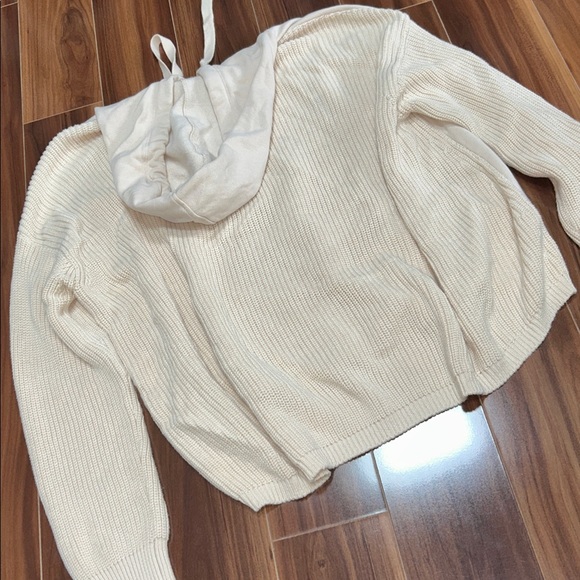 XL time & tru knit cream sweater sweatshirt hoodie - Picture 5 of 5